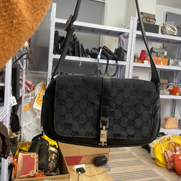 95新 GUCCI/古驰 黑色腋下包88675