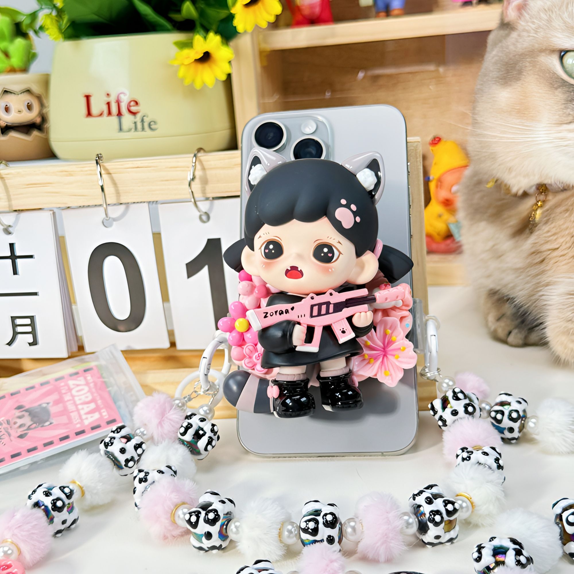 （现拆）正版纯手工创意个性潮流diy长链手机背夹带卡