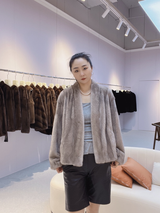 【玲哥专属】时尚简约大气显瘦个性十足气质优雅进口水貂外套