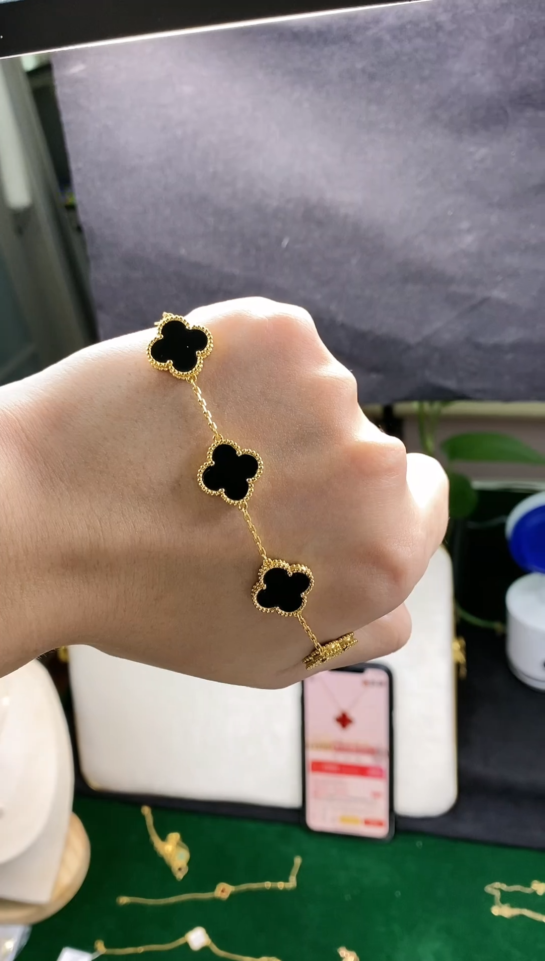 【闪购商品】玛瑙/玉髓手链18K金镶嵌.