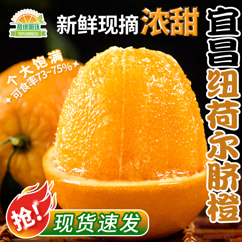 湖北枝江脐橙纽荷尔非赣南脐橙 带箱10斤，净重9斤，70至95混装大果