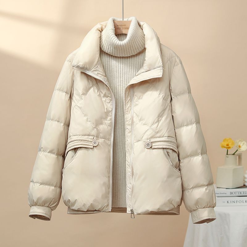 波司断码冬季羽绒服短款羽绒服女2023年新款时尚立领羽绒服百塔保