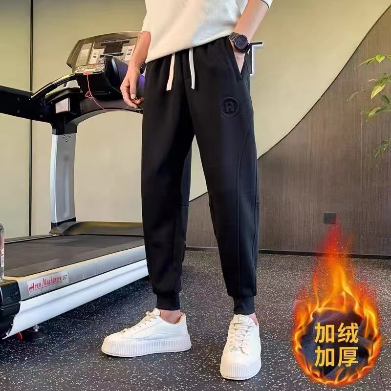 新品加绒男卫裤男运动裤九分男裤秋冬款哈伦裤子新款加绒休