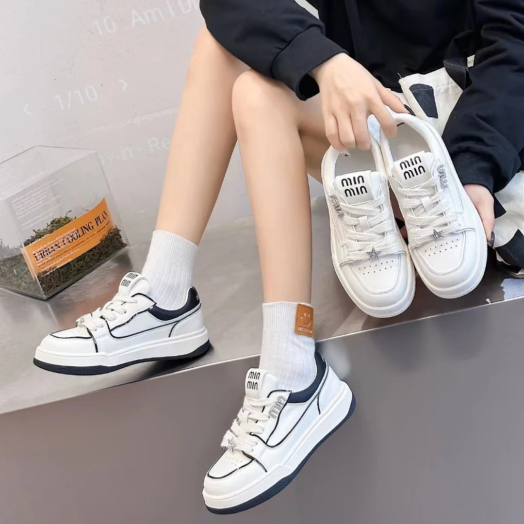 【新疆包邮】123-1休闲小白鞋厚底水钻百搭轻便运动鞋增高休闲板鞋