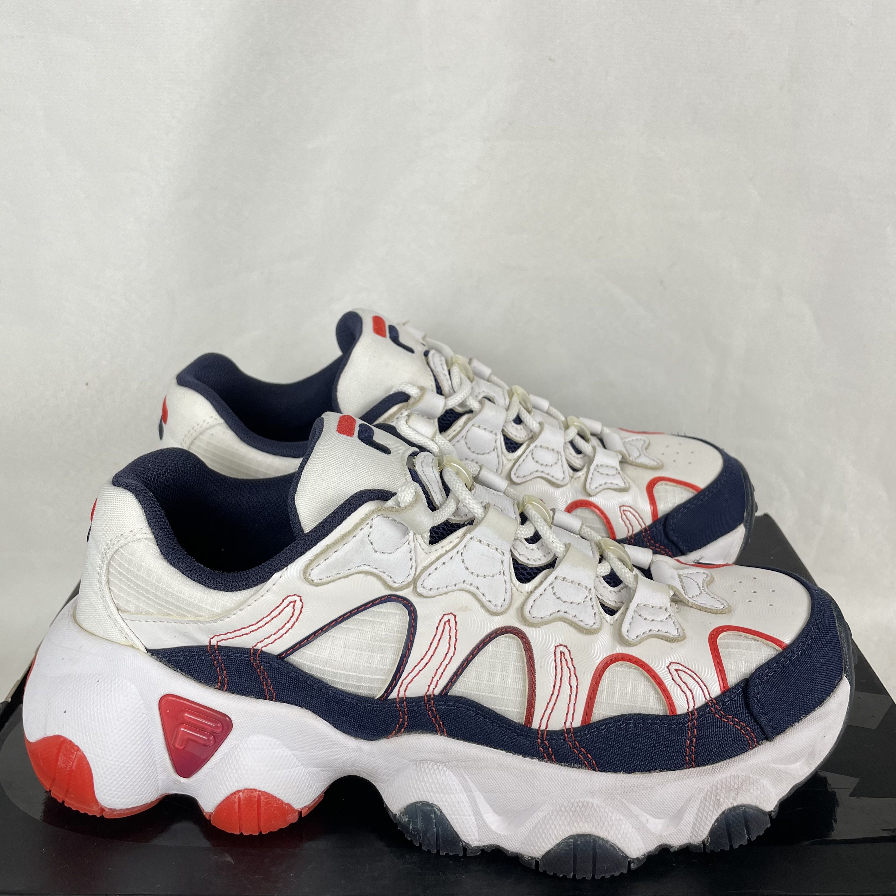 90新 Fila/斐乐 41码 Jagger 爪爪 老爹鞋 休闲鞋 白色 无盒