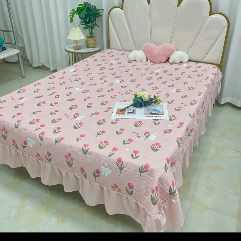 2.3*2.4米 水洗 棉花边床盖 柔软 透气大床