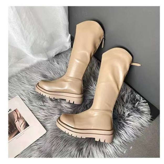 【万达撤柜】长筒靴女2023年秋季新款高筒小个子长靴防滑不过膝厚底