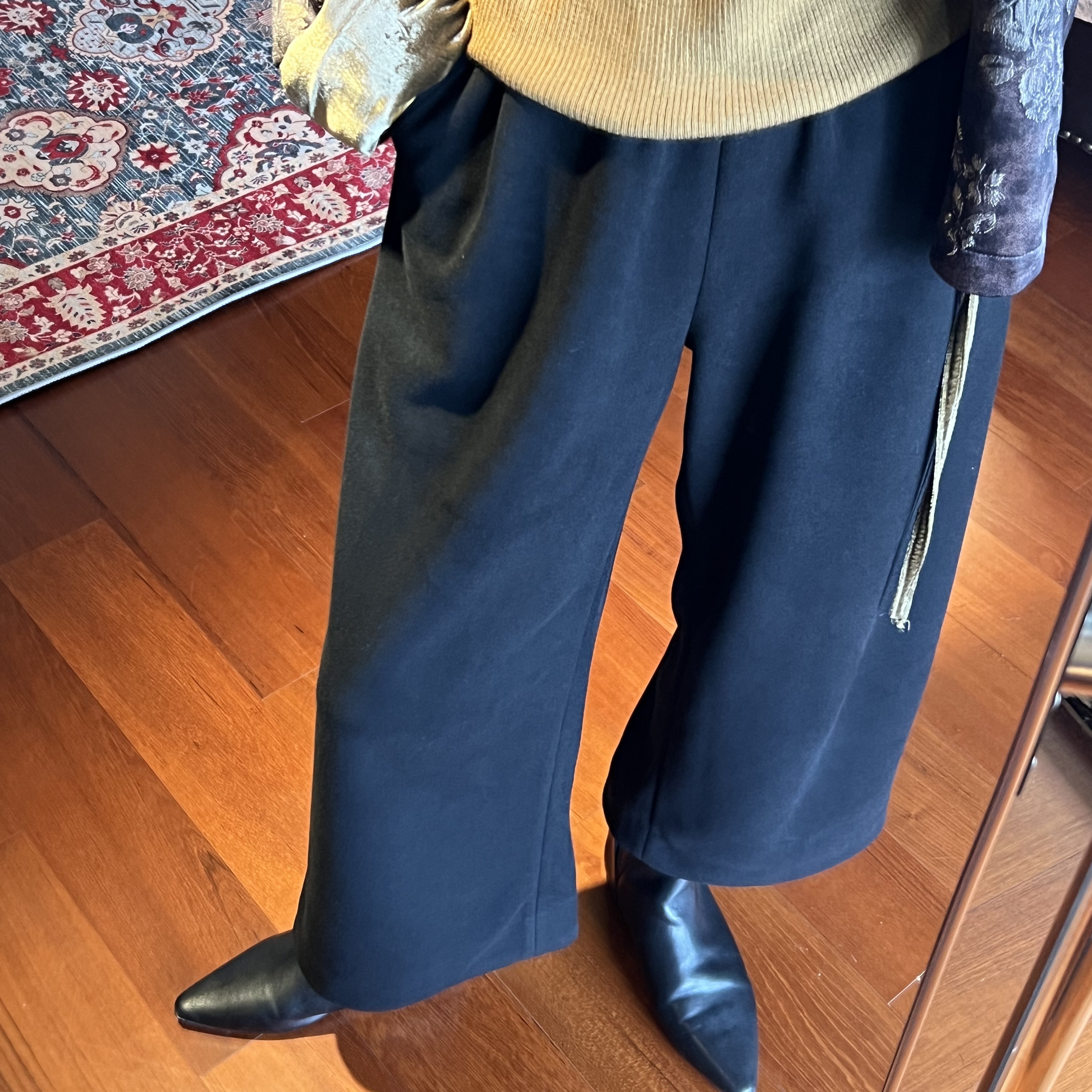 【醋酸羊毛裤】时尚休闲百搭宽松直通针织毛呢厚裤子女