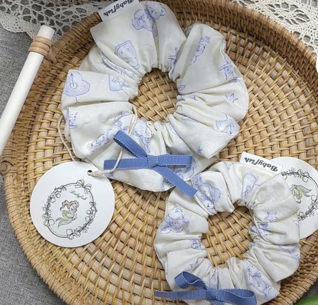 直播间连麦肠圈发夹可爱复古简约花朵发绳甜美时尚头绳两用优雅