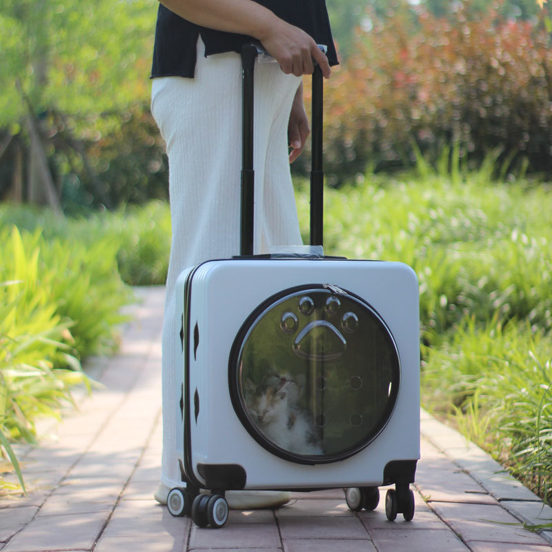 宠物拉杆箱透明猫包外出便携外出箱大号猫箱大容量太空狗包行李箱