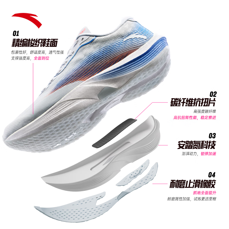 【ZX C202 Lite】专业跑鞋男鞋网面竞速减震马拉松运动鞋112455564
