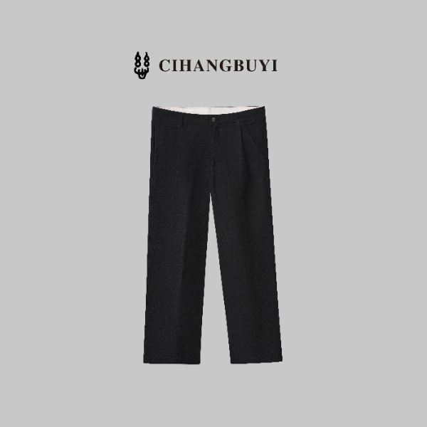 CIHANGBUYI/慈航布衣休闲长裤黑色暗格