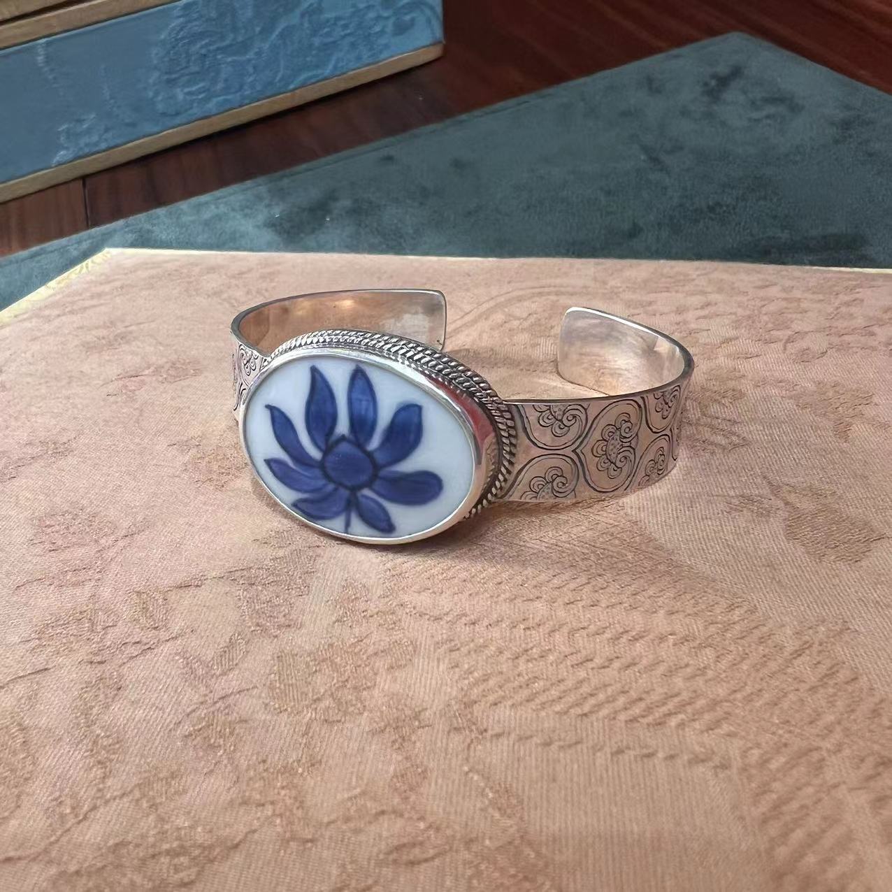 925银银制品 青花瓷 手镯  17