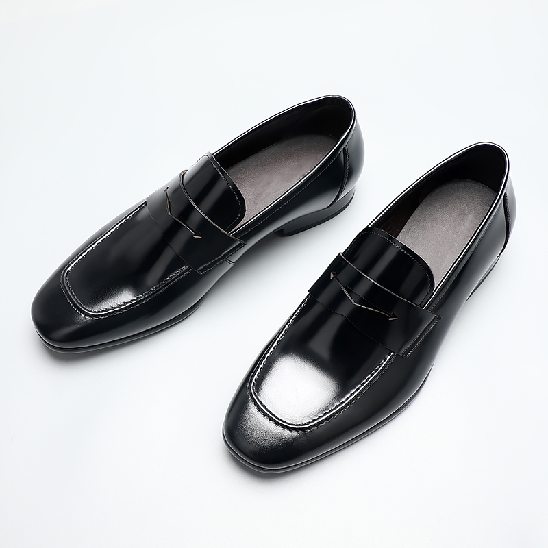 青年男士皮鞋潮流真皮轻便商务休闲男鞋一脚蹬乐福鞋男亮新款百搭