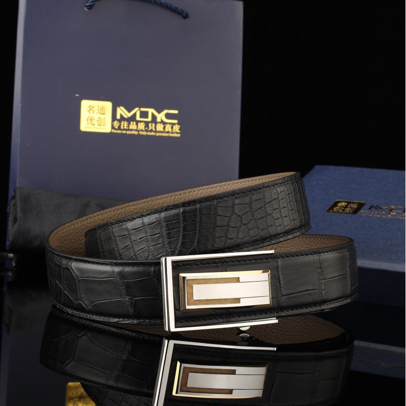 【自动款】定制尼罗鳄雾面无拼接原版TOGO荔枝真皮3.8带身男士腰带