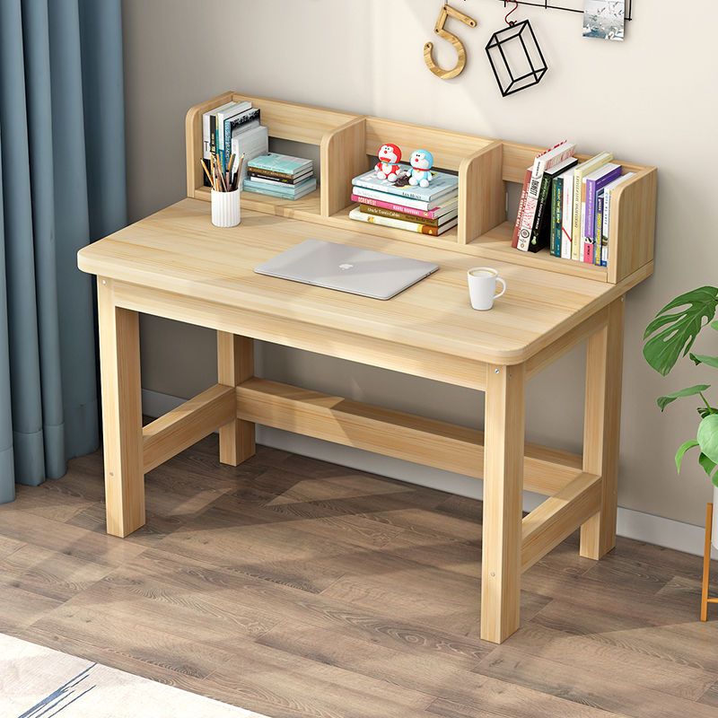 实木书桌网红一体实木书架椅轻奢家用小户型写字桌儿童学习桌椅子