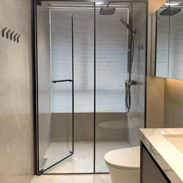 一字型平开门定制整体淋浴房卫生间干湿分离隔断304不锈钢极窄边