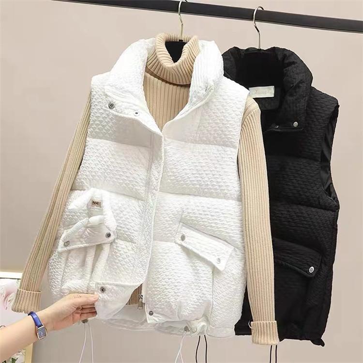 AERL艾莱依2024白鸭绒短款时尚羽绒服马甲背心女秋冬新款韩版宽松