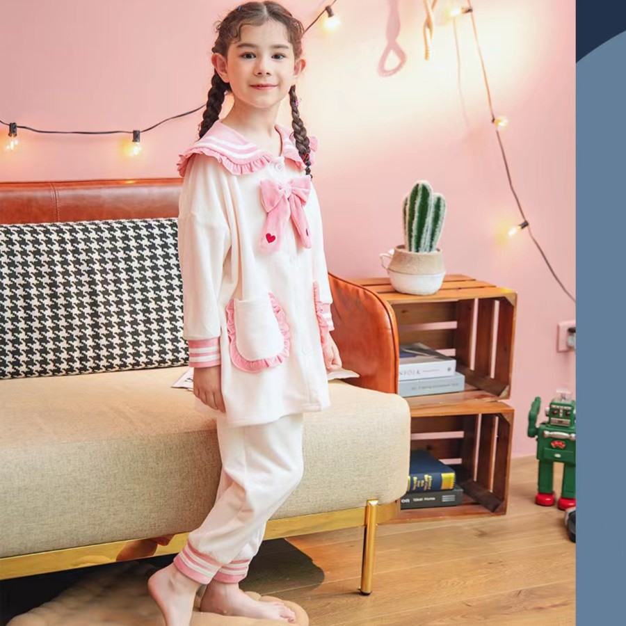海小丫女童冬款银狐绒100-170家居服套装D213710