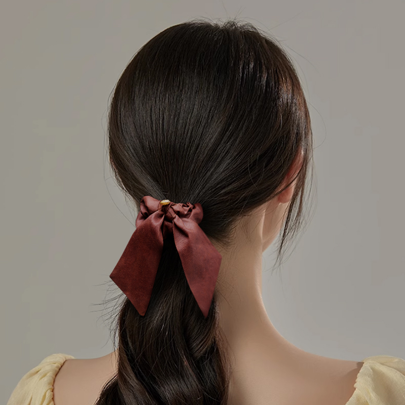 桑蚕丝女士发圈国风非遗红云纱精美复古超仙儿童百搭国潮新中式