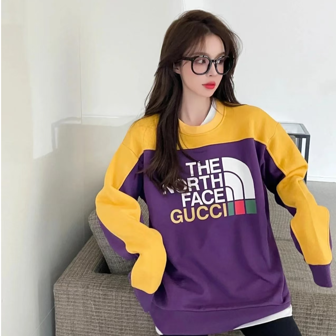 全新未使用 GUCCI/古驰 男女款联名款长袖T恤经典logo一口价