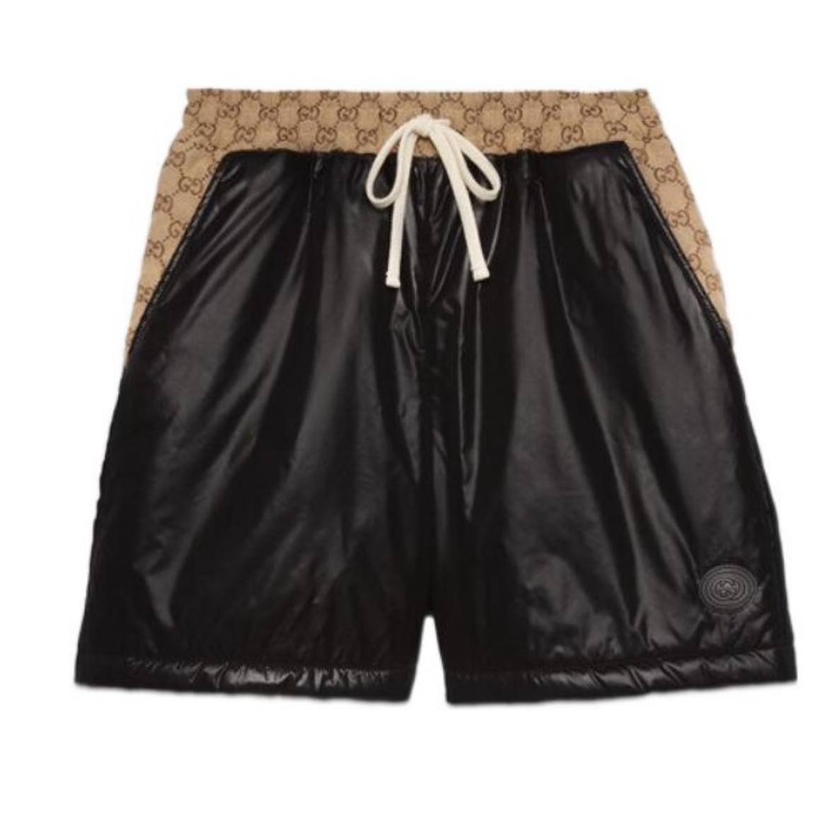 全新未使用 GUCCI/古驰 黑色拼接logo微标短裤