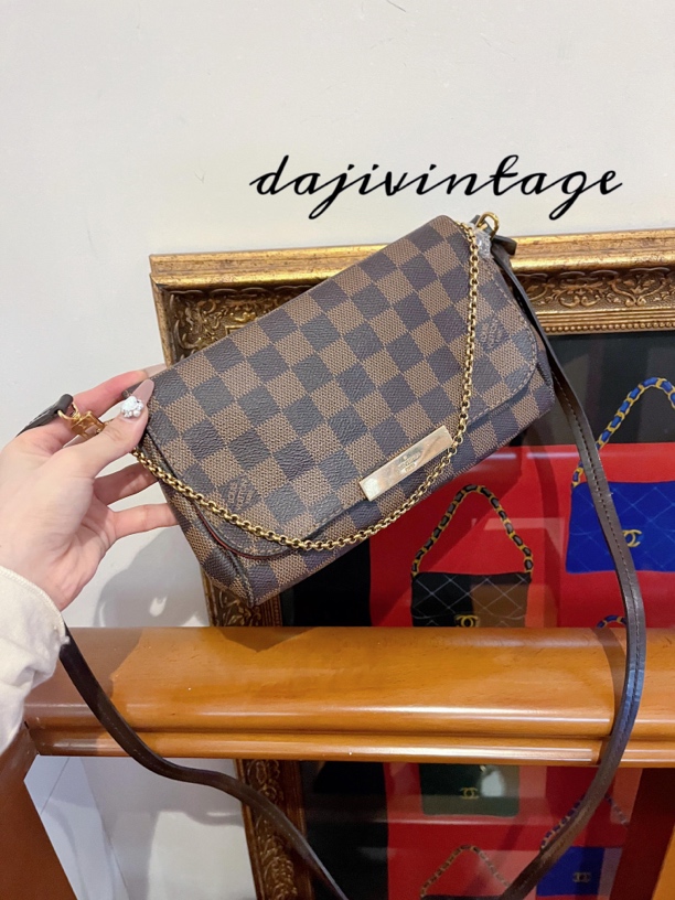 95新  大吉中古/LV棋盘格挚爱小号斜挎包