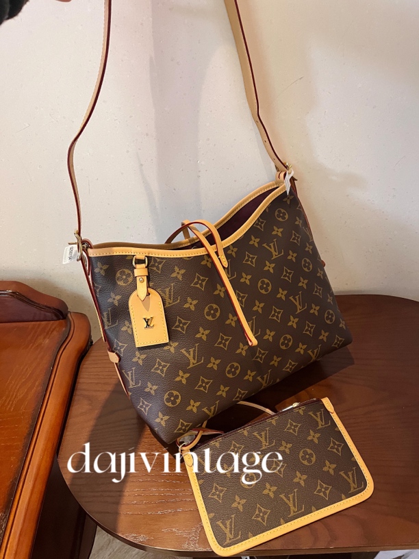 95新  大吉中古/lv老花carryall小号斜挎包