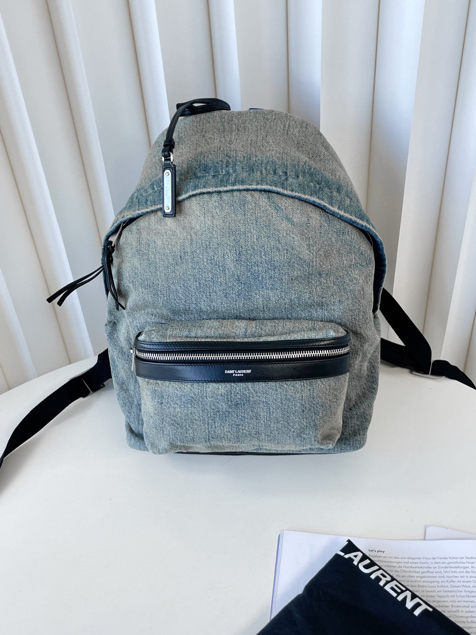 95新 YSL/圣罗兰 丹宁双肩包 Jm10-1131 赫赫专场