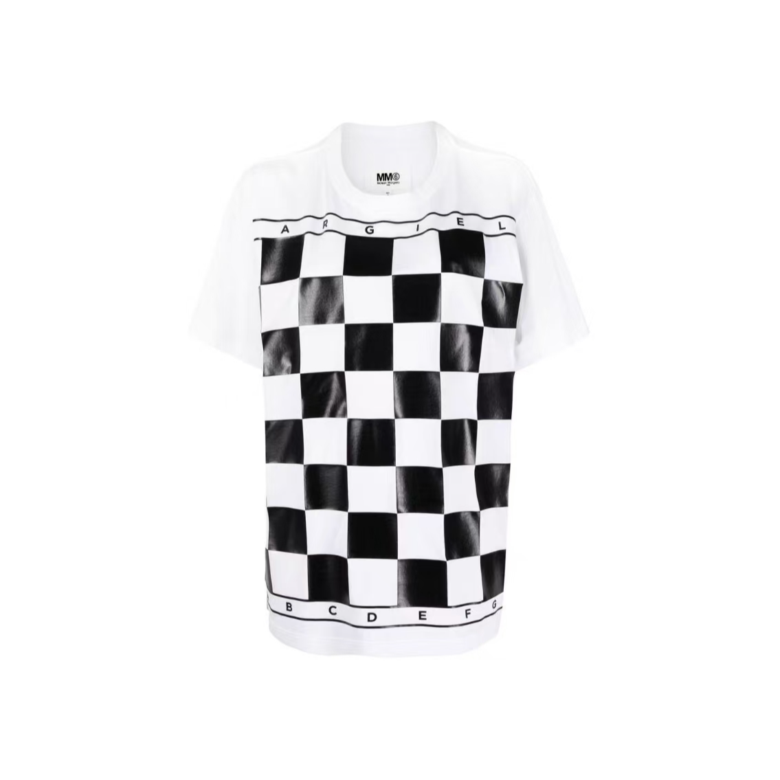 全新未使用 Maison Margiela/梅森马吉拉 棉质棋盘格 短袖T恤 
