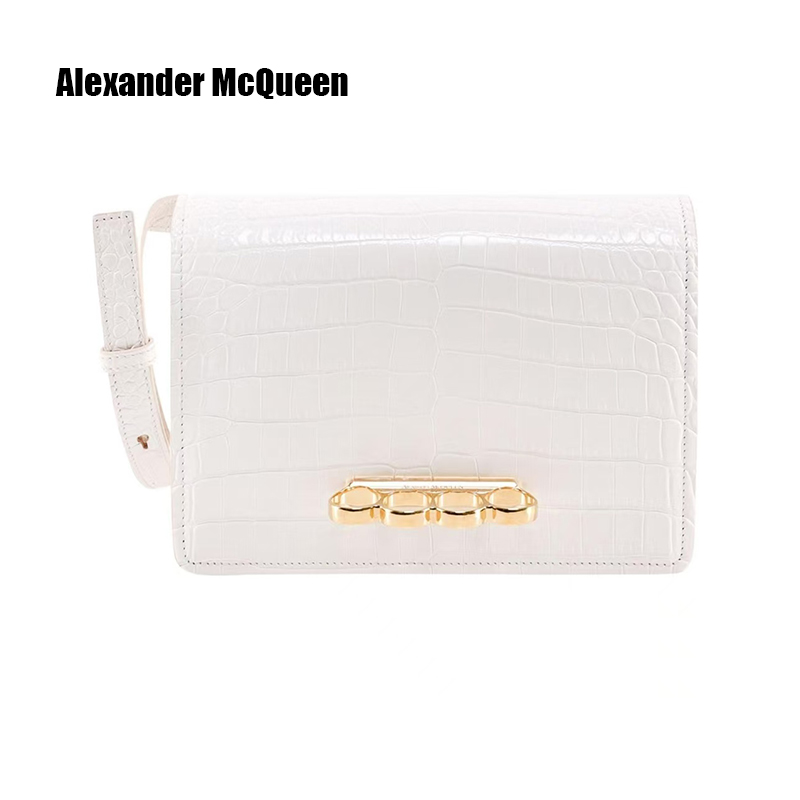 全新未使用 Alexander McQueen/亚历山大·麦昆 小牛皮 斜挎单肩包