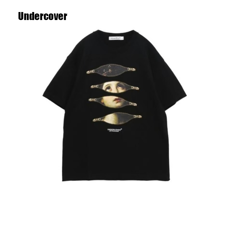 全新未使用 Undercover 人物图案圆领套头短袖T恤 女款 黑色