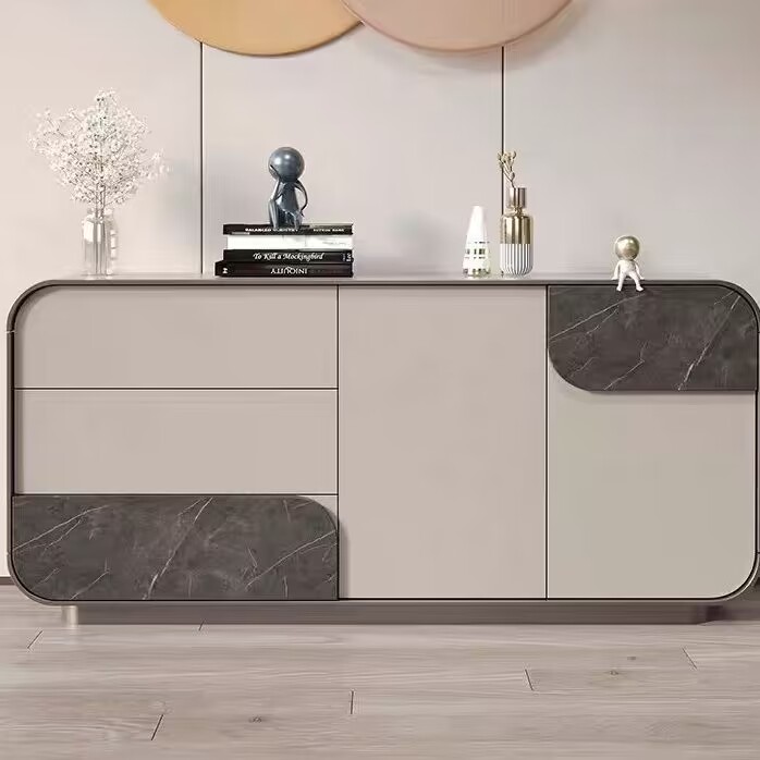 意式极简玄关柜门厅柜大容量储物柜五斗柜岩板玄关柜客厅简约柜