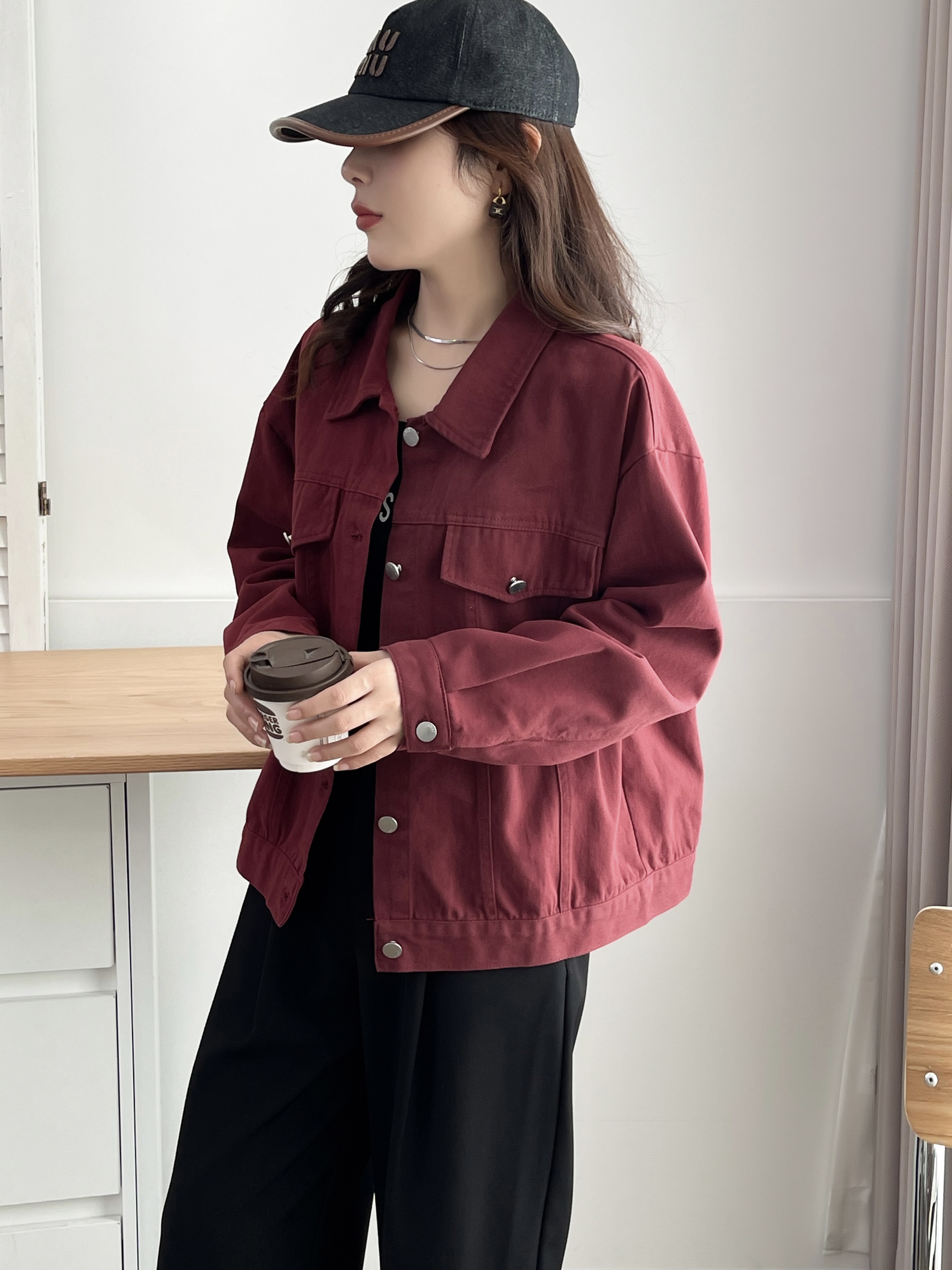 水洗牛仔斜纹外套