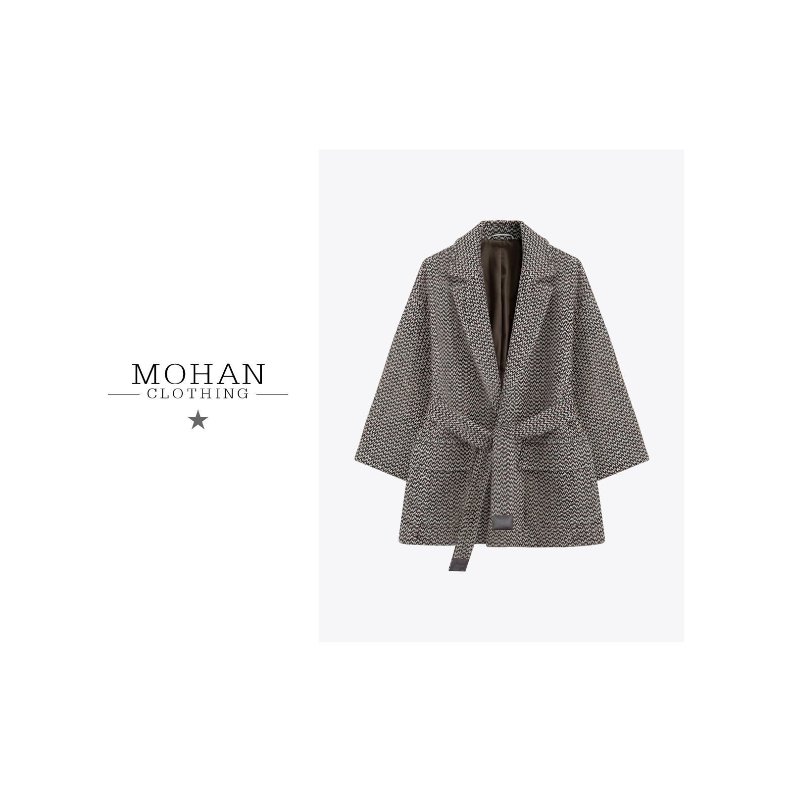 CLOTHING/墨含高奢时尚气质贵气舒适百搭羊毛桑蚕丝大衣LL-23017