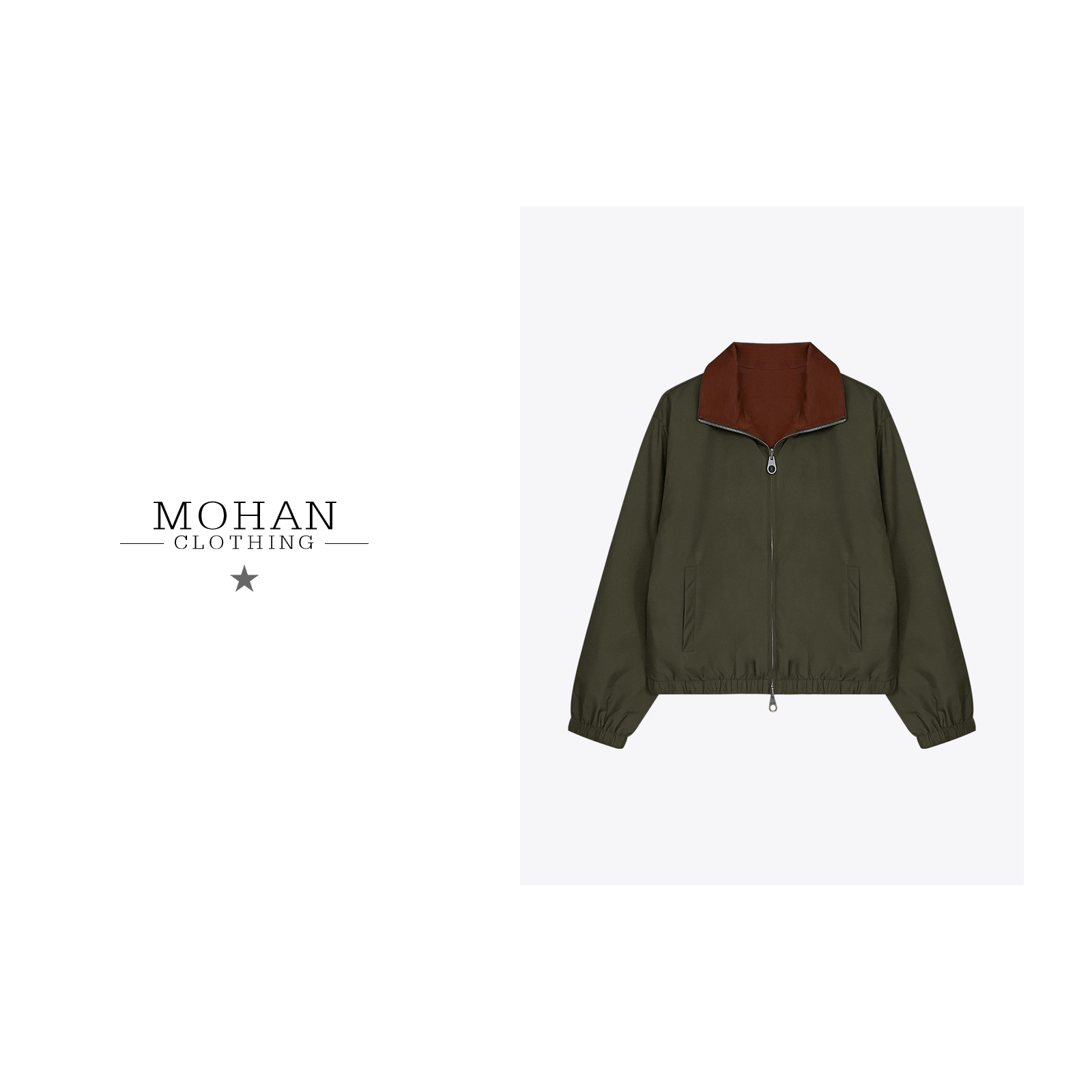 CLOTHING/墨含高奢时尚潮流休闲舒适百搭双面穿羊毛风衣WJL3030