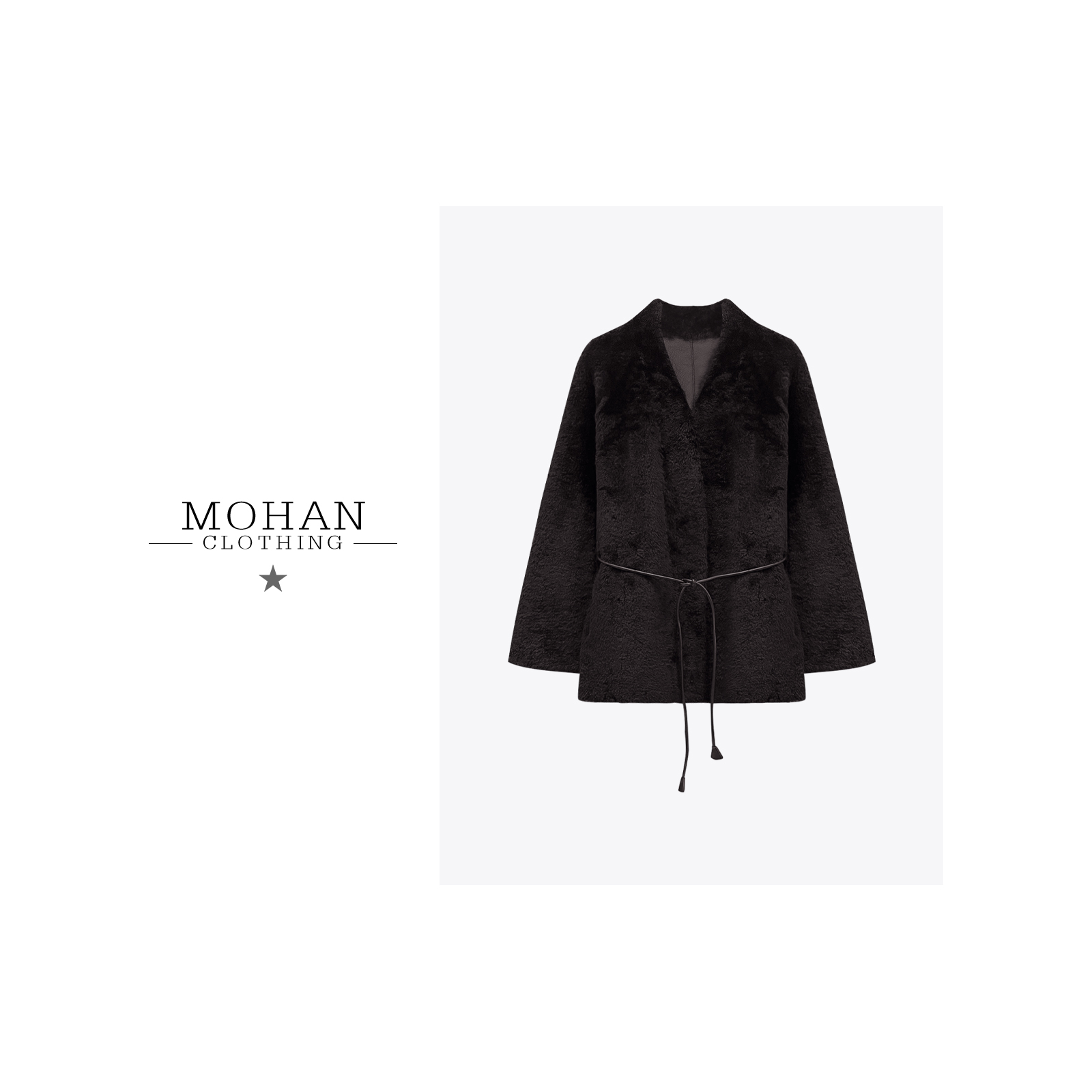 CLOTHING/墨含优雅贵气百搭拉贡绵羊皮一体皮草外套ZY5006-2-5