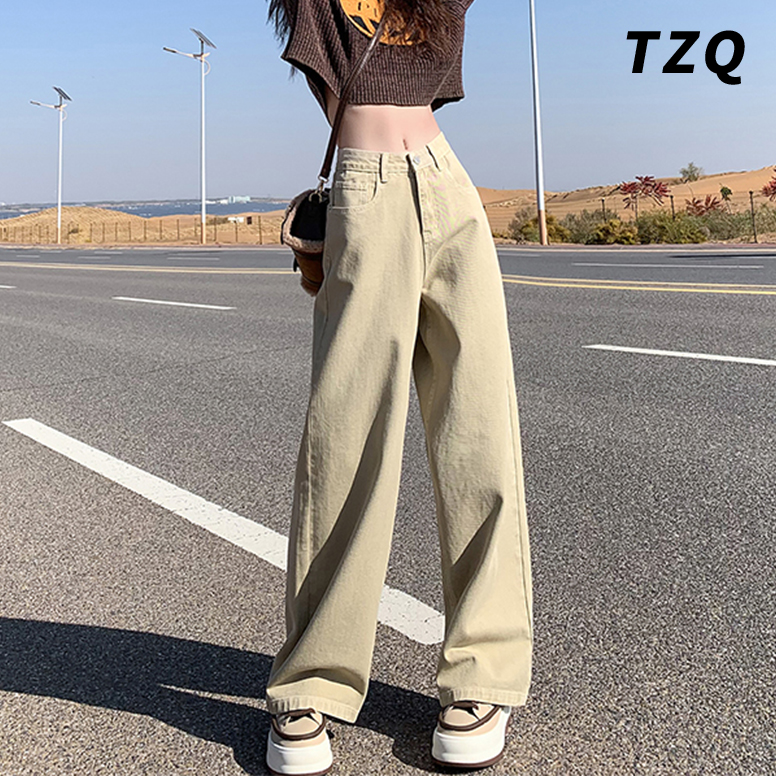 高腰阔腿牛仔裤女秋冬百搭神裤2023新款美拉德穿搭宽松拖地直筒裤