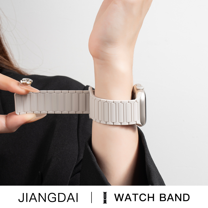 适用iwatch11苹果手表表带S10applewatch9磁吸8硅胶7表带SE简约风