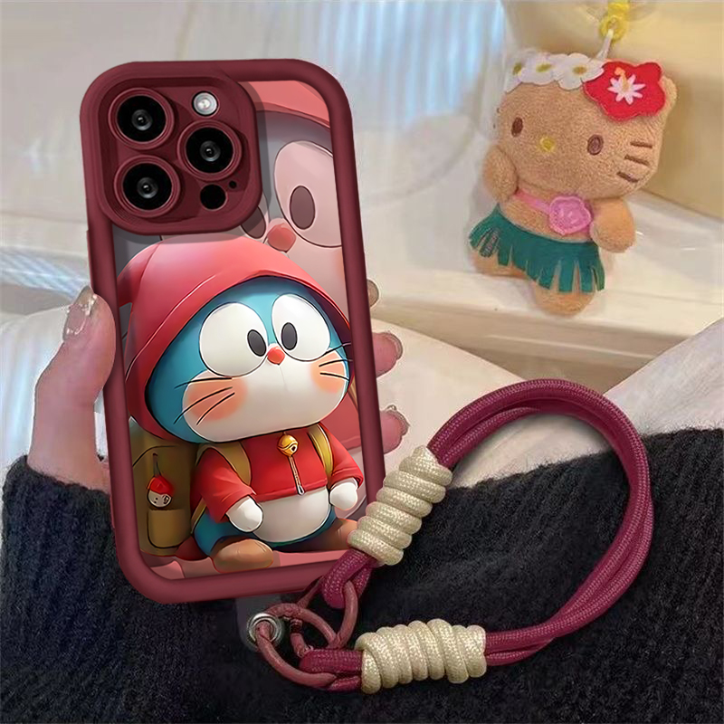 发呆叮当猫适用华为oppo荣耀vivo苹果13手机壳14创意15简约11潮流