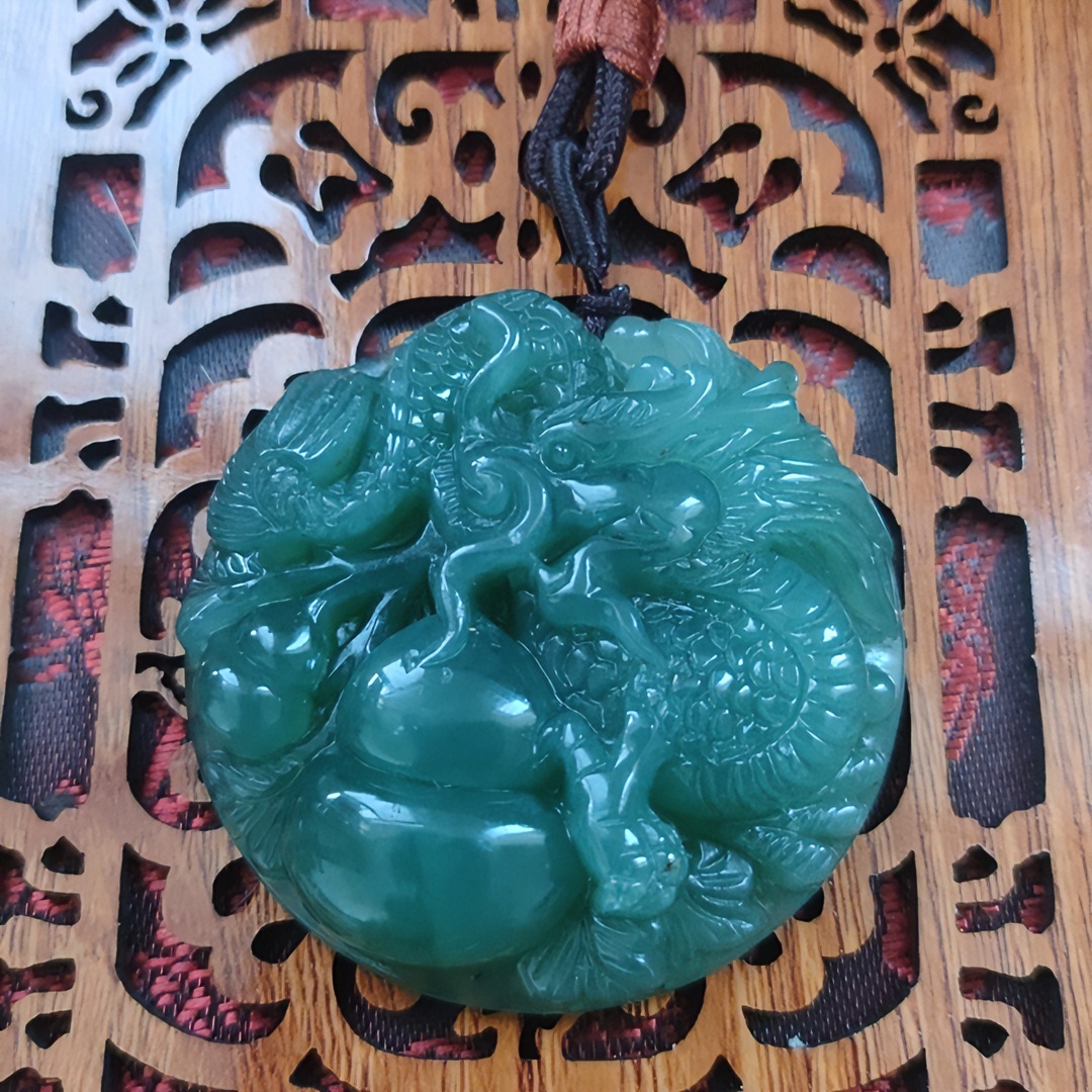 【蒋总福利】蛇纹石玉未镶嵌 定制代代成龙玉吊坠F03