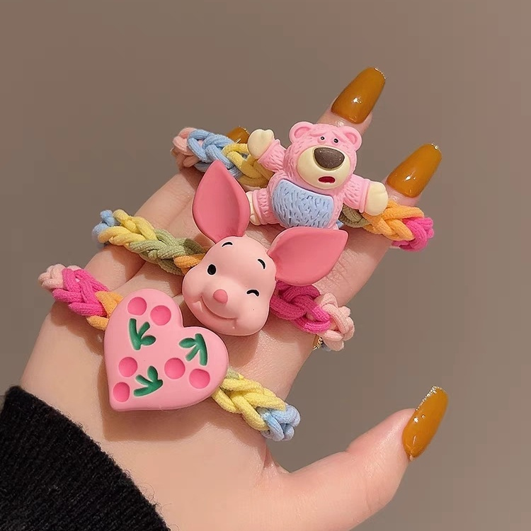 超仙甜美新款草莓熊手绳小皮筋送给男朋友手链情侣闺蜜发绳女绑发