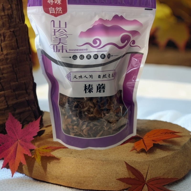 东北特产2024年下山野榛蘑大山里味道自然凉晒东北野生榛蘑小女孩