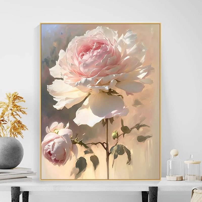 山茶花十字绣满绣27色2025新款线绣客厅花开富贵植物花卉玄关卧室