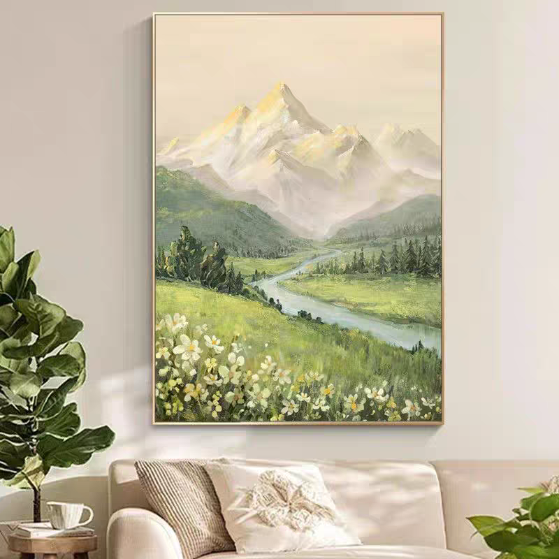 十字绣日照金山满绣24色印花新版孕妇解闷新款客厅挂画卧室简单