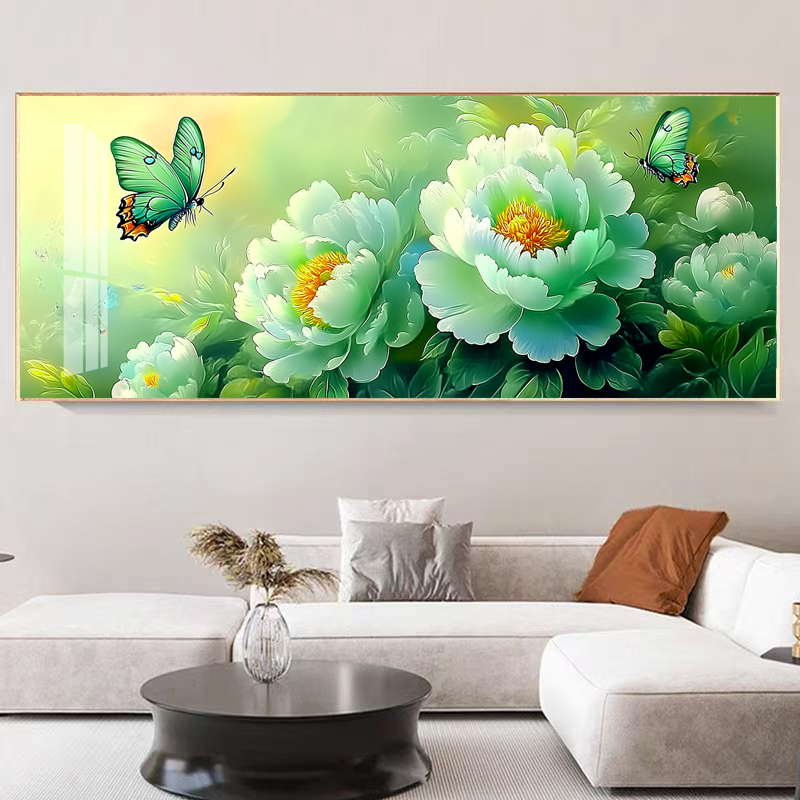 【限量宠粉】蝶戏绿牡丹十字绣25色花卉图客厅装饰沙发背景墙