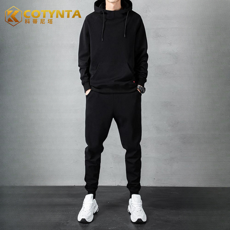 COTYNTA男2024春秋季新款运动套装连帽卫衣搭配休闲帅气两件套男