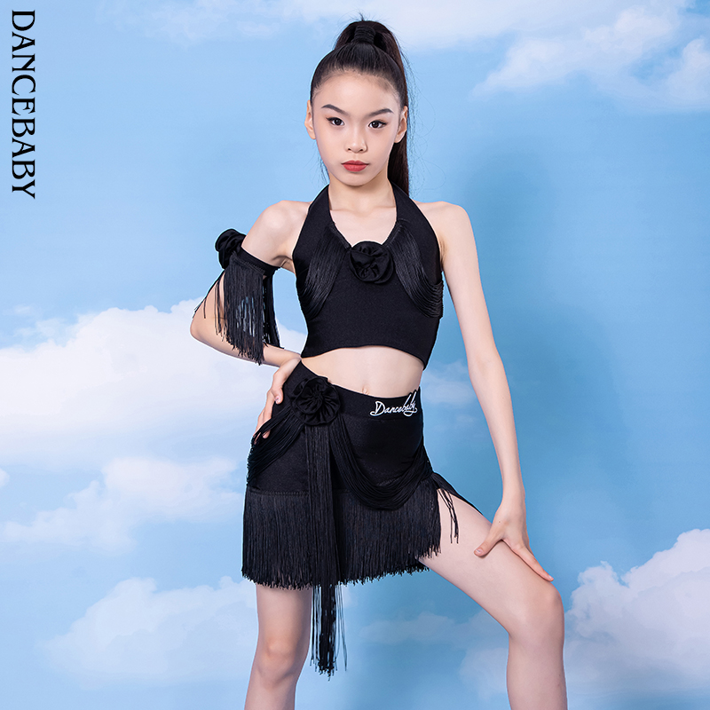 Dancebaby拉丁舞服2024新款练功舞衣上衣新款舞衣高级套装DAS746