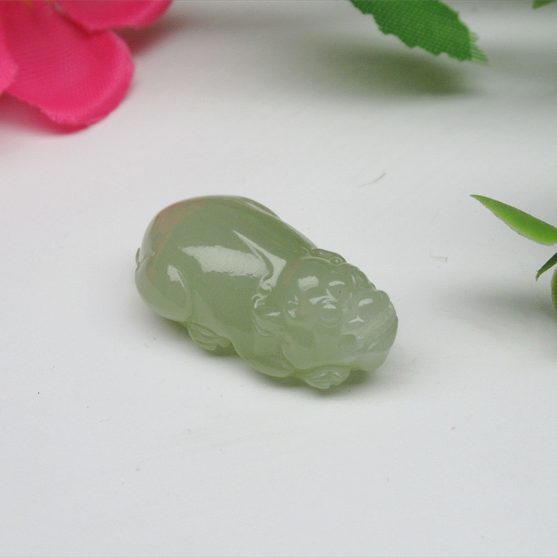 天然玉石和田玉青海料晴水貔貅吊坠挂件脖挂手工雕刻时尚高端大气