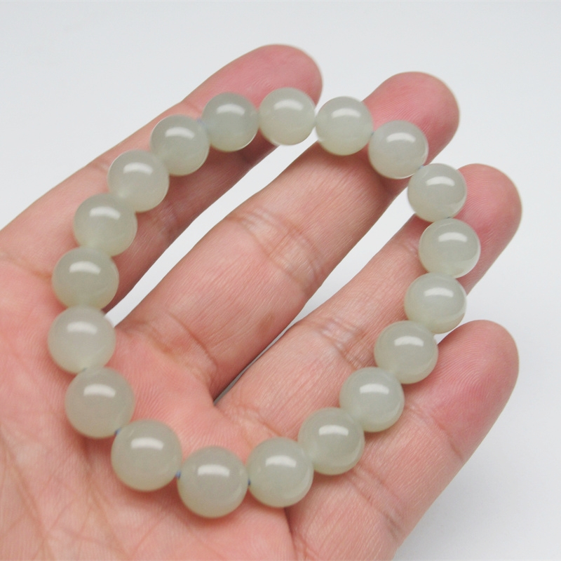 天然玉石新疆和田玉高冰晴女款手链时尚百搭手串青海料正品